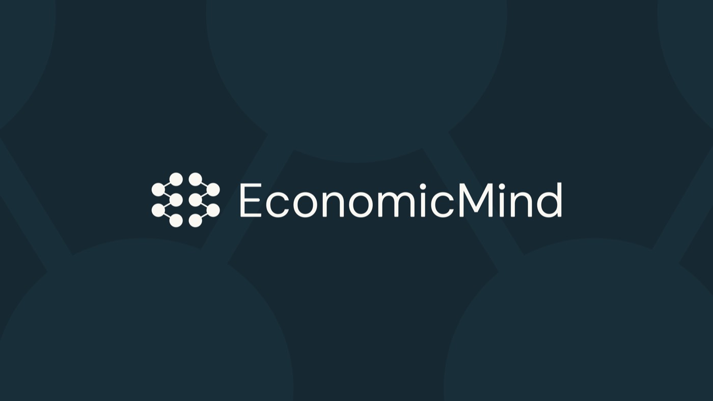 EconomicMind: logo på mørk bakgrunn